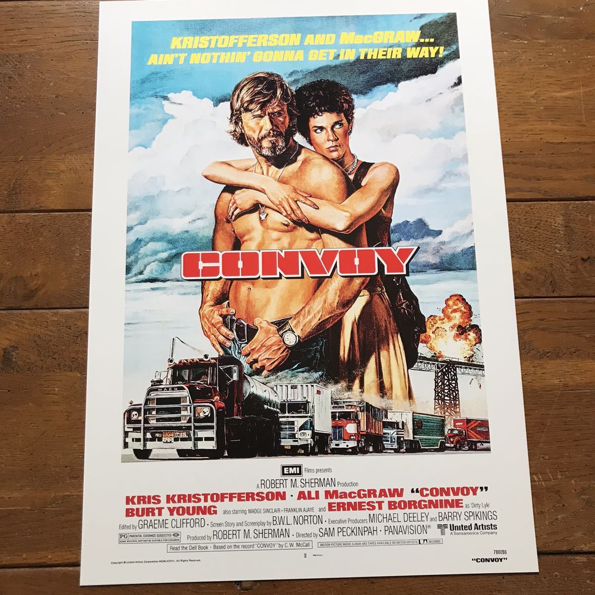 ポスター☆「CONVOY」（コンボイ）ポスター☆サム・ペキンパー/ラバー
