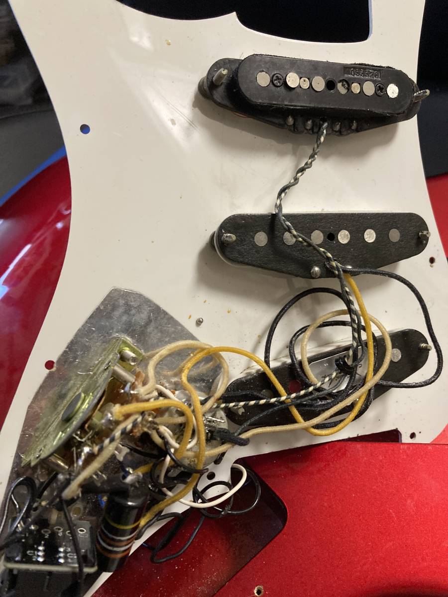 Fender Japan ショートスケール ストラト ボディ＋ＰＵ(USA３種）＋ポット&5way＋ネックプレート（ネック＋ペグはおまけ※ジャンク品_6