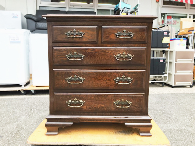 2CD ノックオンウッド 横浜クラシック チェスト オーク無垢材