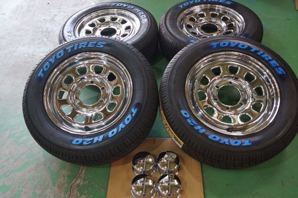 A 送料無料 未使用 デイトナ メッキ 16 6.5J+38 6H139.7 トーヨー H20 ホワイトレター 215/65R16 109/107R 200系ハイエース レジアスエース