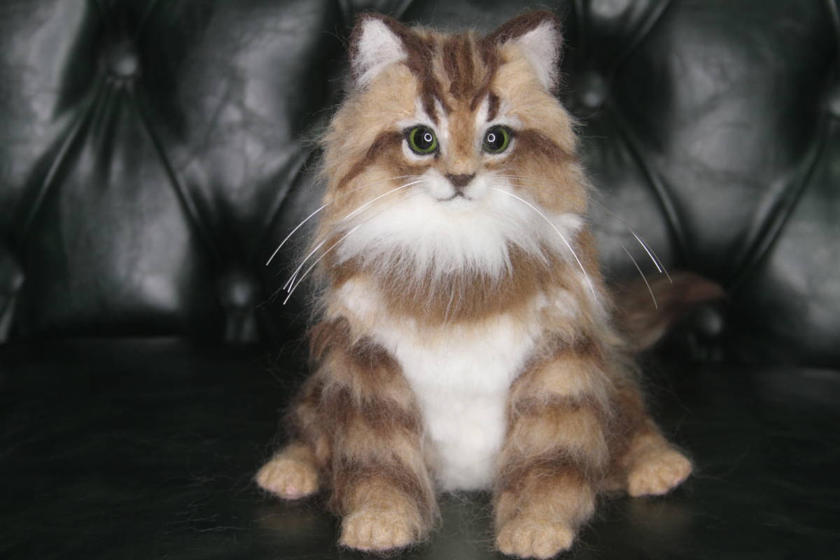 羊毛フェルト 猫 羊毛フェルト 猫 ノルウェージャンフォレストキャット 子猫 【公式通販】