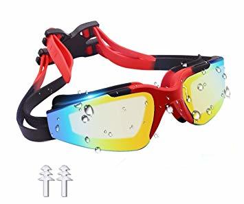 スイミングゴーグル ZealBea Focus スイムゴーグル ミラーゴーグル くもり止め 柔らかいシリコーンクッション付き 紫_1