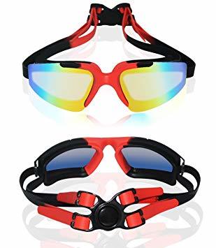 スイミングゴーグル ZealBea Focus スイムゴーグル ミラーゴーグル くもり止め 柔らかいシリコーンクッション付き 紫_2