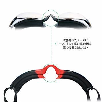 スイミングゴーグル ZealBea Focus スイムゴーグル ミラーゴーグル くもり止め 柔らかいシリコーンクッション付き 紫_5