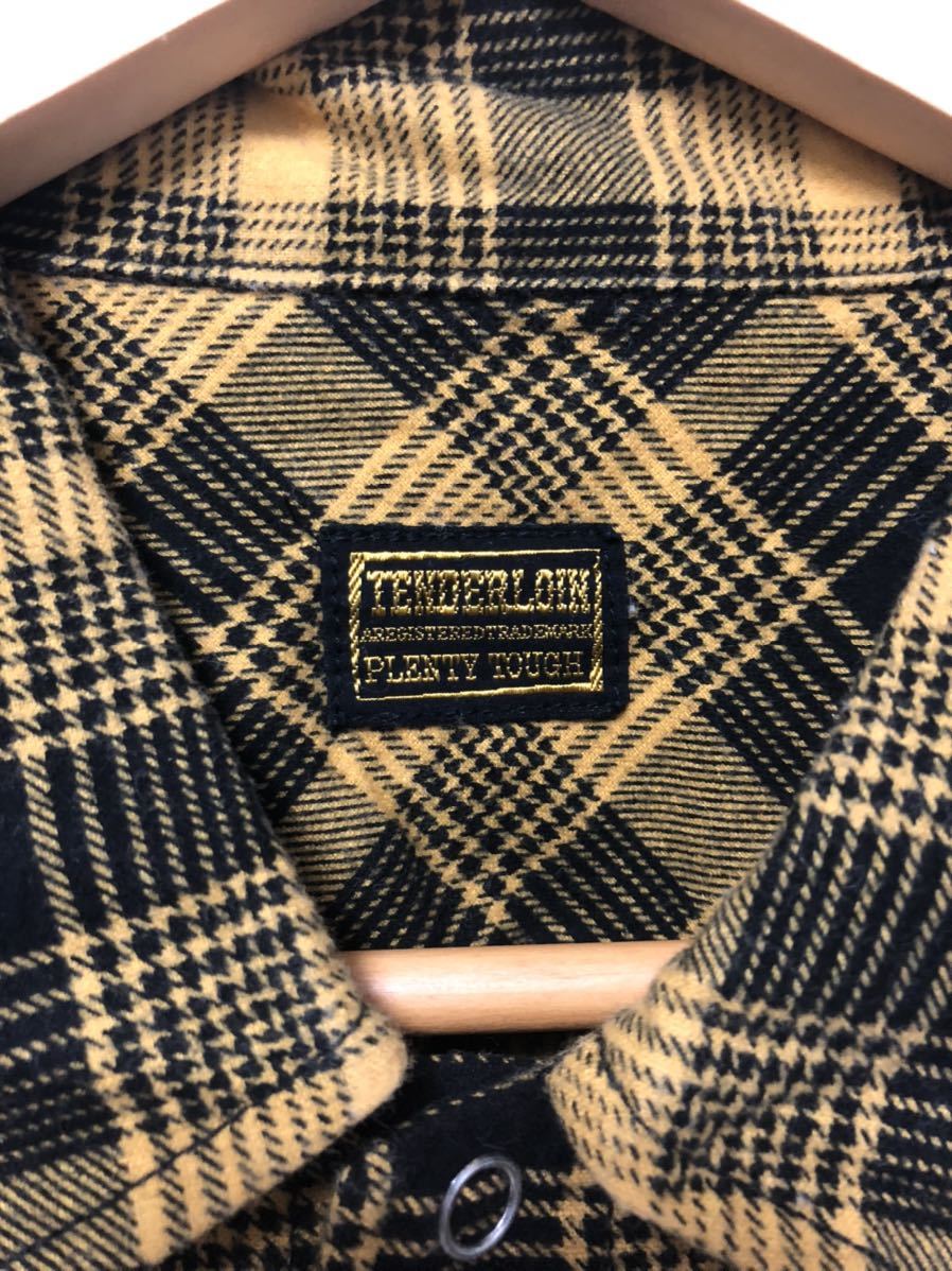 TENDERLOIN テンダーロイン ネルシャツ チェックシャツ イエロー M