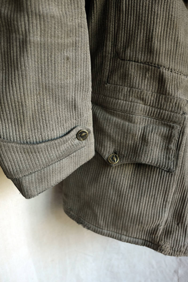 20s30s ビンテージ フランス 動物釦 ハンティングベスト