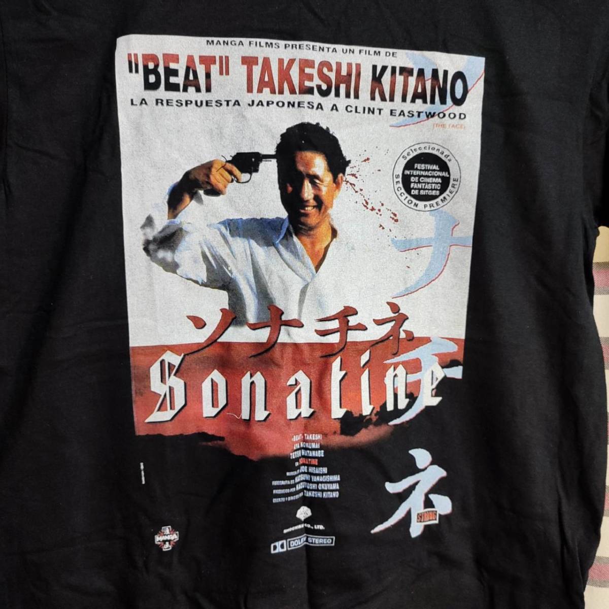 ソナチネ Sonatine 海外版 Tシャツ バックプリント有り 黒Lサイズ 北野
