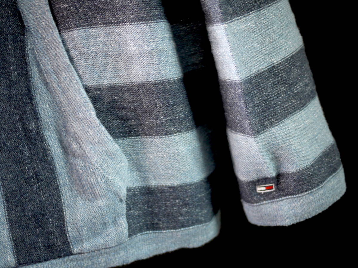 正規新品 XXL/トミーヒルフィガー TOMMY HILFIGER DENIM STRIPE BEACH HOODIE フラッグ 刺繍 ストライプ メキシカン パーカー サマーニット TOMMY トミー ヒルフィガー アームロゴ プルオーバー Embroidered