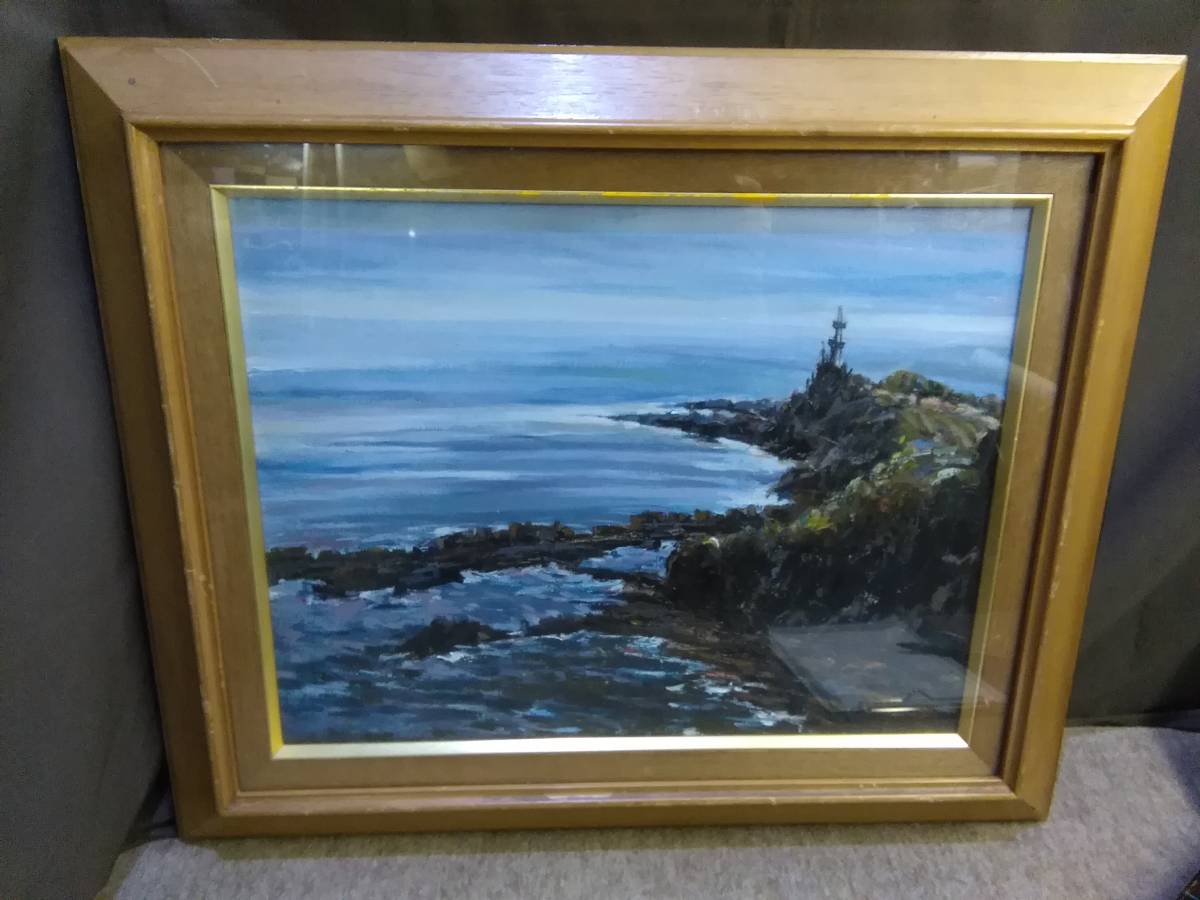 【即ご購入OK】海辺の景色　油彩画 油絵 風景画 肉筆 絵画 | 真作 瀬良風香 「海」 海(絵画)の