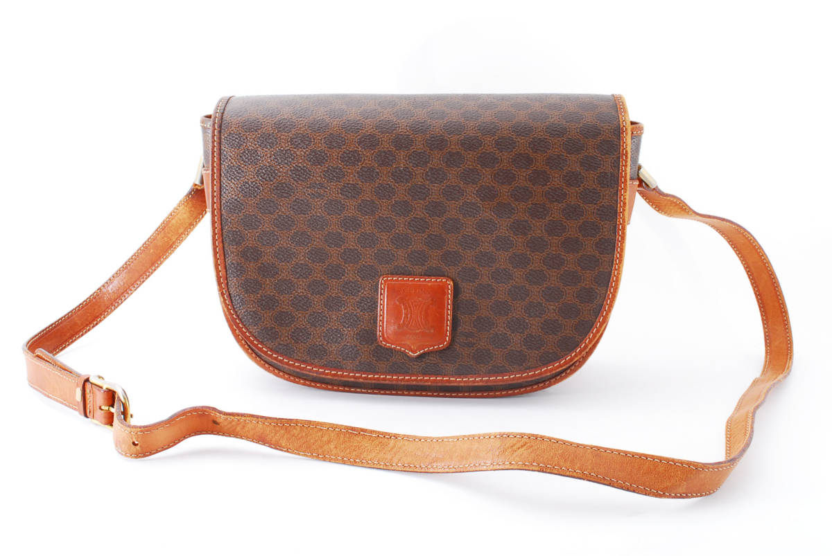 1円スタート】ヴィンテージ CELINE セリーヌ マカダム ショルダー 