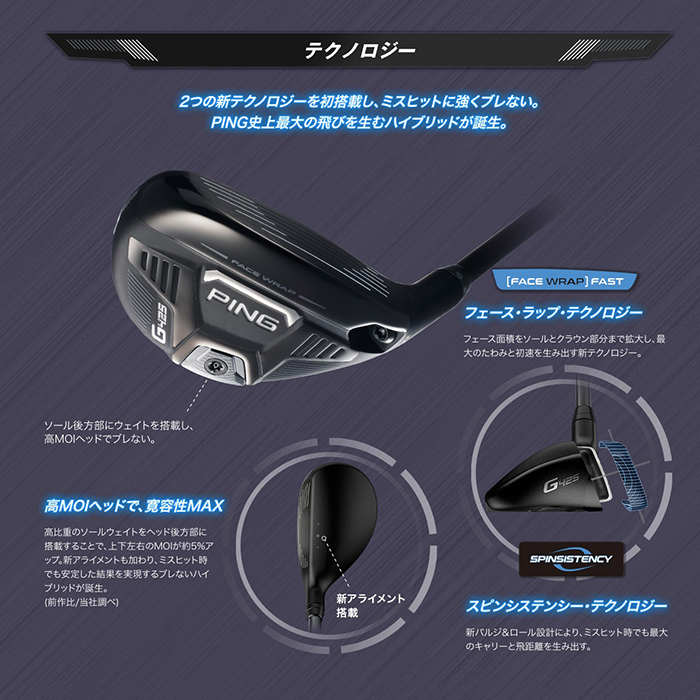 G425 PING ユーティリティ 22度 ハイブリッド ピン | 4U ALTA SLATE
