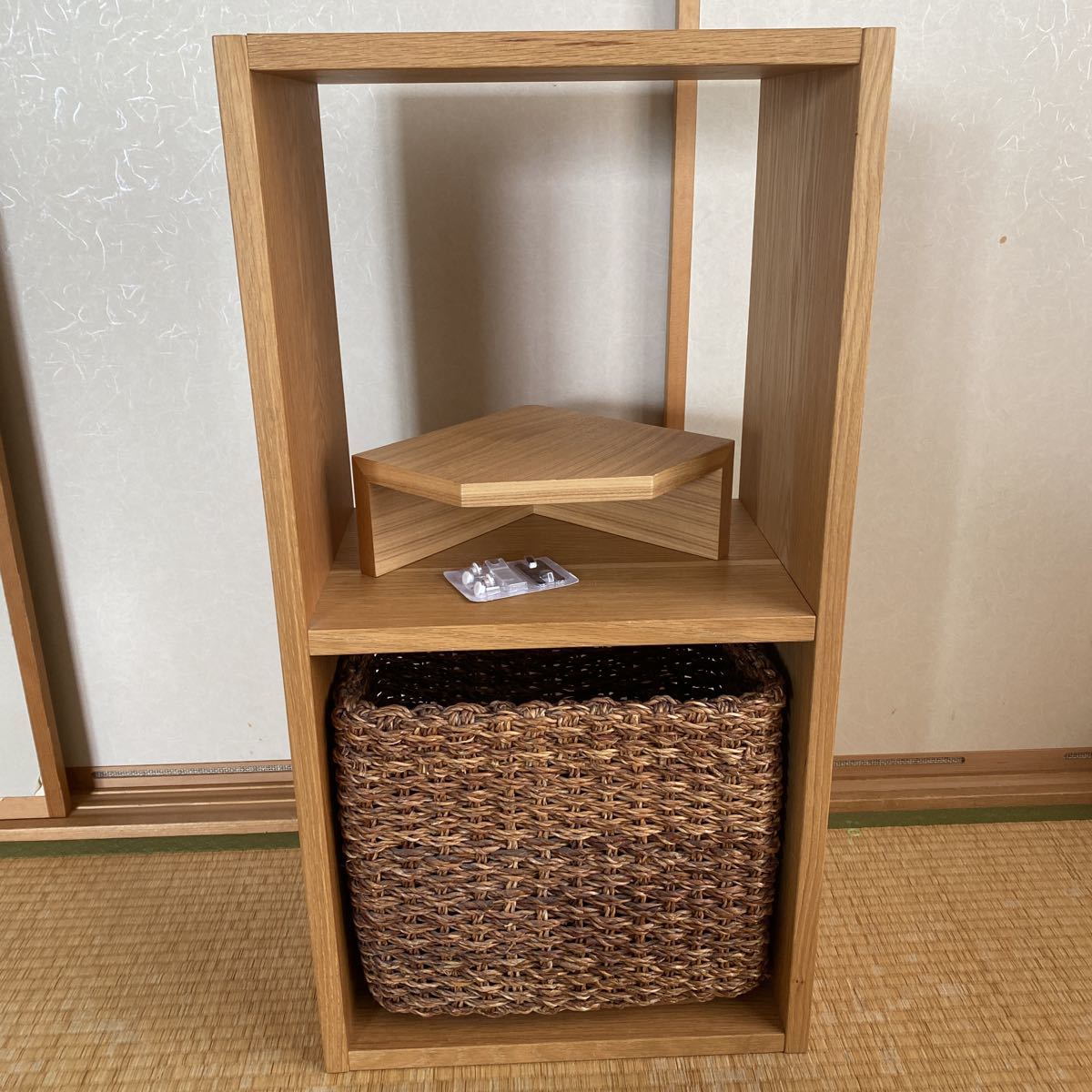 引取限定 無印良品 スタッキングシェルフ 二段 & 重なる長方形