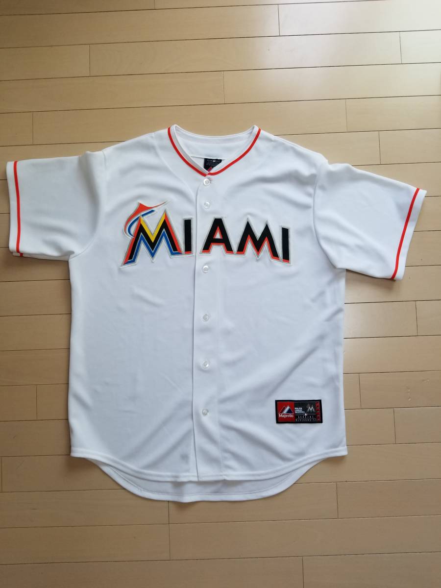 フロリダ マーリンズ ベースボールシャツ Majestic XL マイアミ マイアミ・マーリンズ ユニフォーム majestic マジェスティック