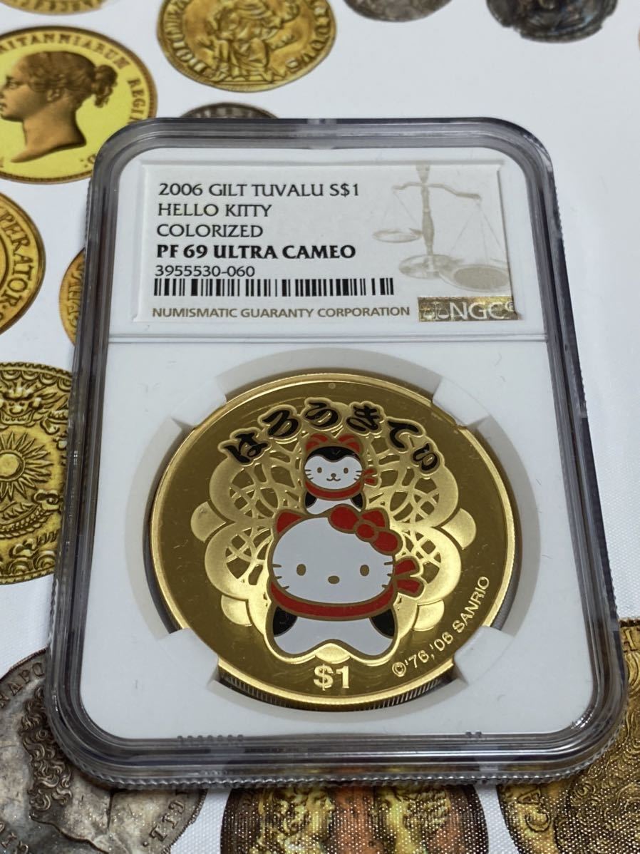 1円～2006年 ツバル 1ドル ギルト銀貨 PF69UC 準最高鑑定品！