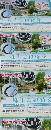 施設利用券 サマーランド　株主優待券　4枚