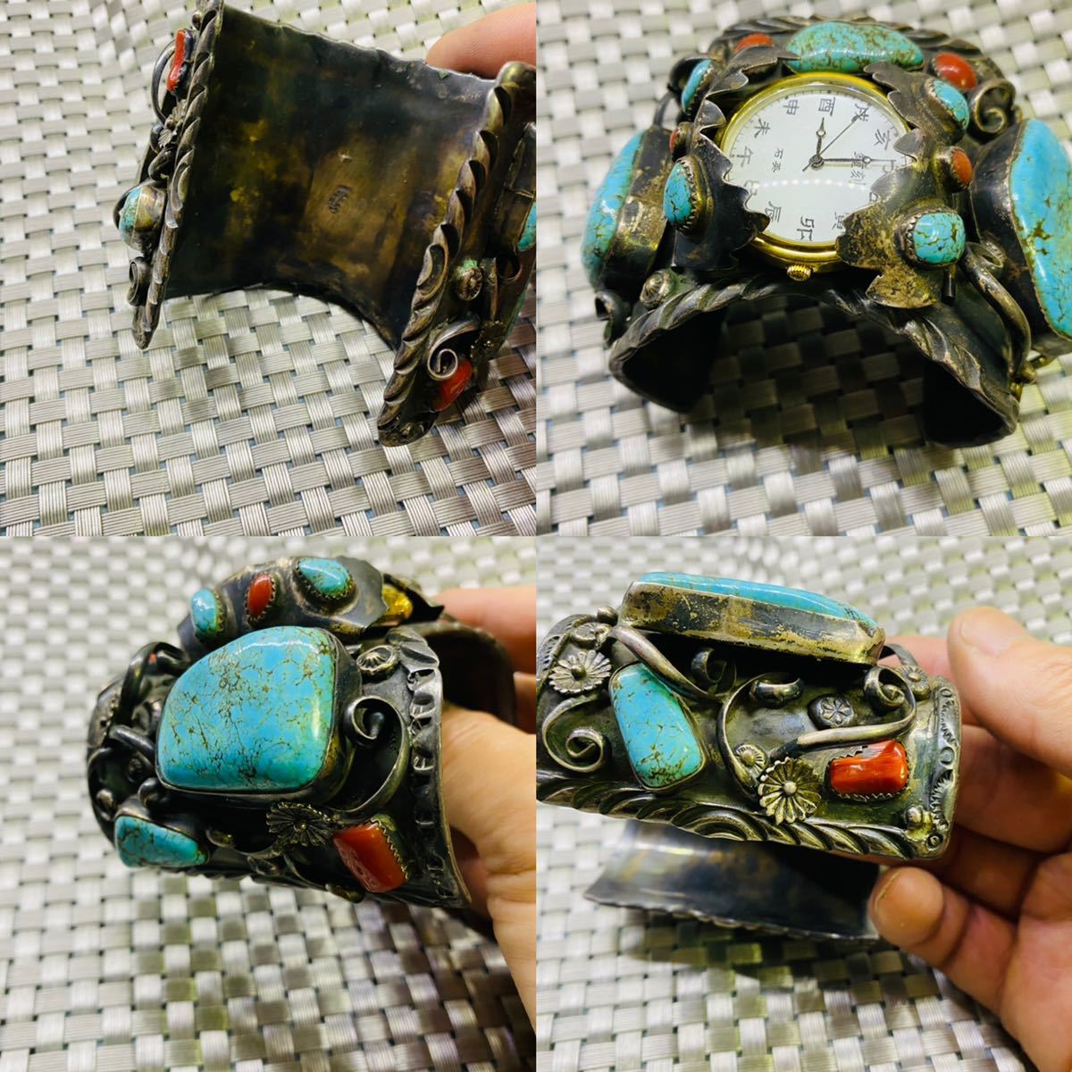 メンズ腕時計 バングル ターコイズ インディアン アクセサリー 腕輪