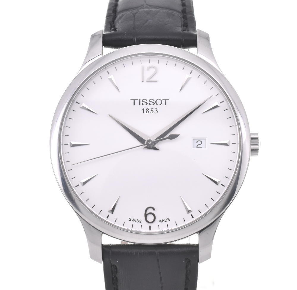 ☆美品【TISSOT】ティソ デイト ステンレス/レザー T063610 クォーツ 