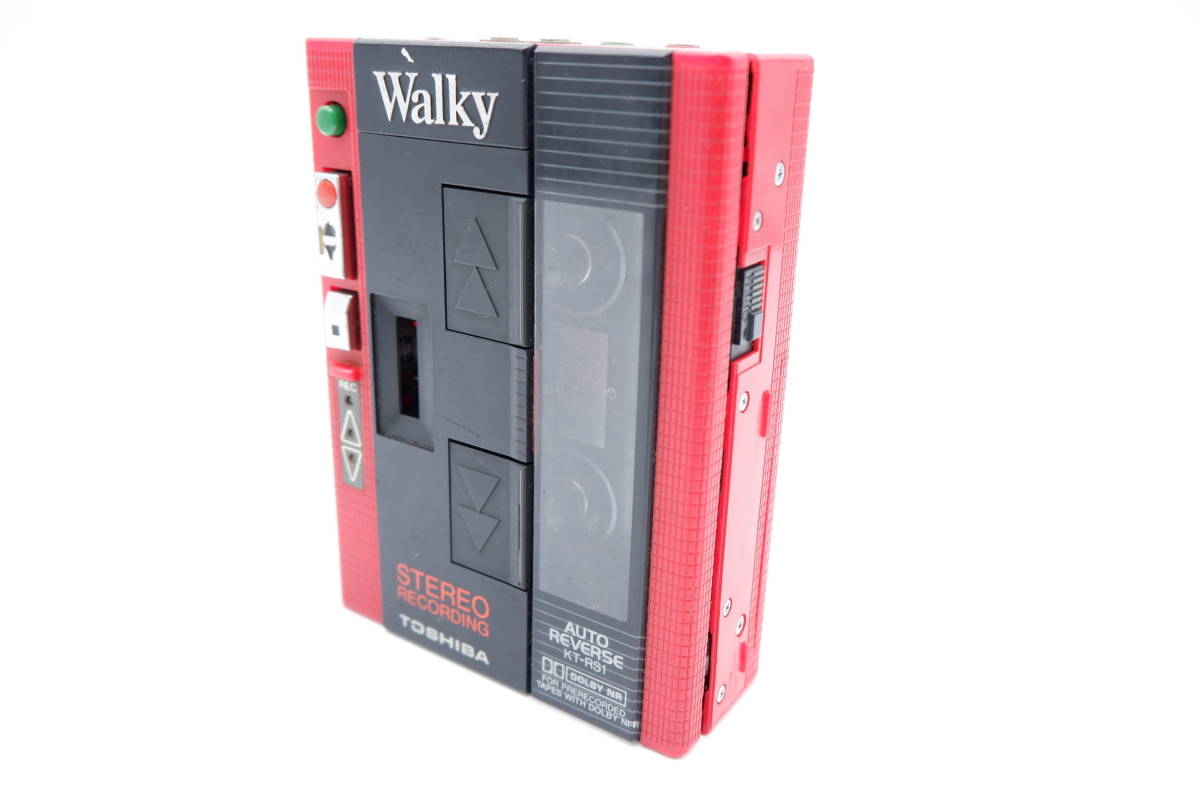 通電確認済 東芝 Walky KT-RS1 赤 カセットレコーダー チューナー付 1円～】 TOSHIBA/東芝 KT-RS1 Walky ステレオ カセットレコーダー