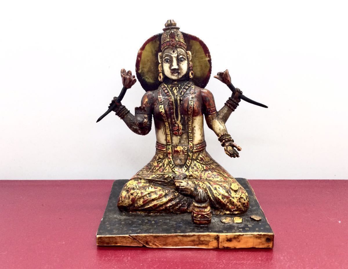 2 マンモス牙 150年以上前 珍しい四本の腕を持つ インド 四臂観音菩薩