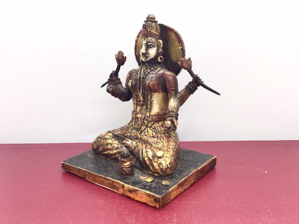 2 マンモス牙 150年以上前 珍しい四本の腕を持つ インド 四臂観音菩薩  