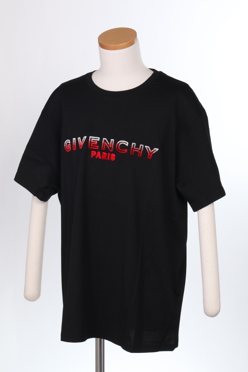 セール　新品 GIVENCHY T-SHIRT BM70UY3002 001 BLACK サイズXL 　ジバンシー　メンズ　ロゴ　Tシャツ　ブラック　送料無料