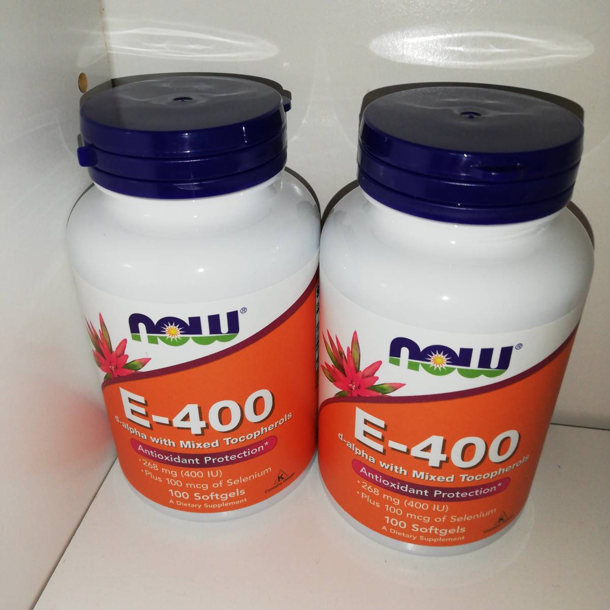 【2個セット】ビタミンE-400 268mg セレン 100mcg 100ソフトジェル NOW FOODS ナウフーズ【送料無料】