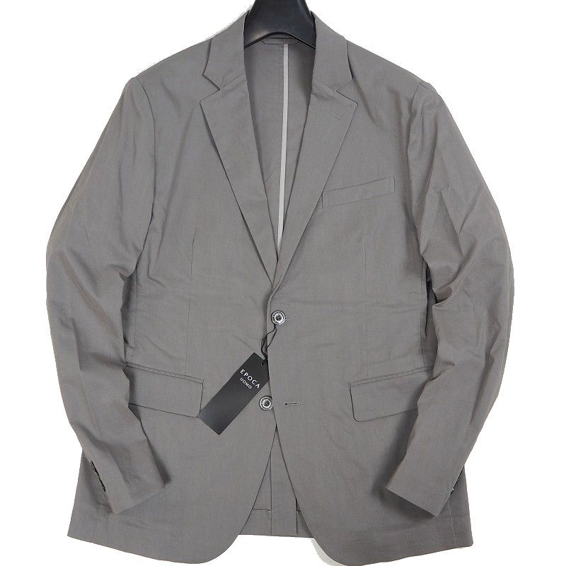 新品 定価4.7万 エポカウォモ リネン混 ラミー ストレッチ ジャケット 50(XL) ブレザー メンズ 春夏 EPOCA UOMO 灰 L528 リネン evam eva ドビーストレッチシャツ 生地の森 ／着