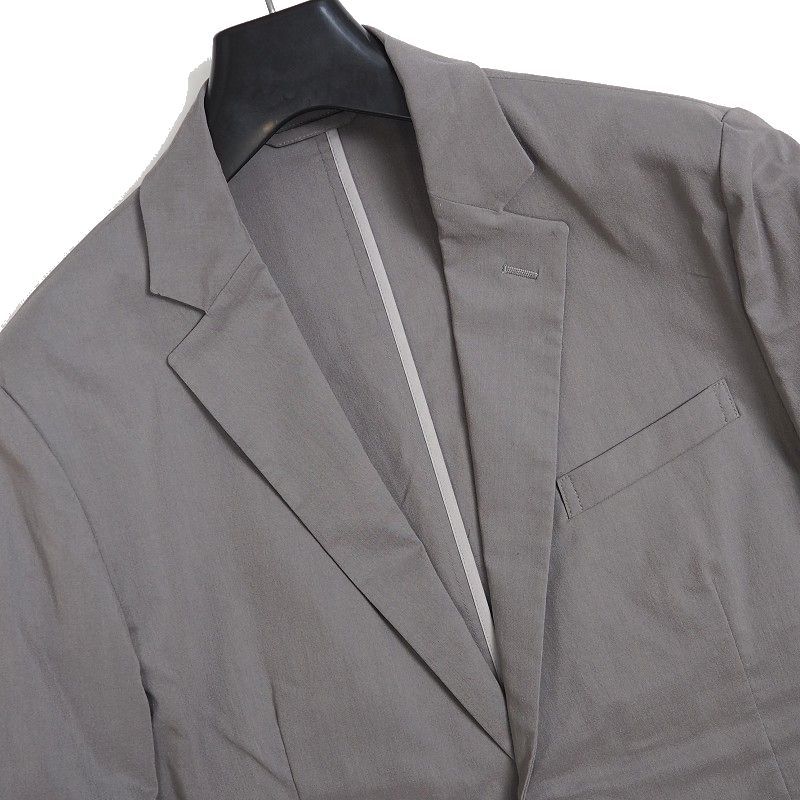 新品 定価4.7万 エポカウォモ リネン混 ラミー ストレッチ ジャケット 50(XL) ブレザー メンズ 春夏 EPOCA UOMO 灰 L528 リネン evam eva ドビーストレッチシャツ 生地の森 ／着