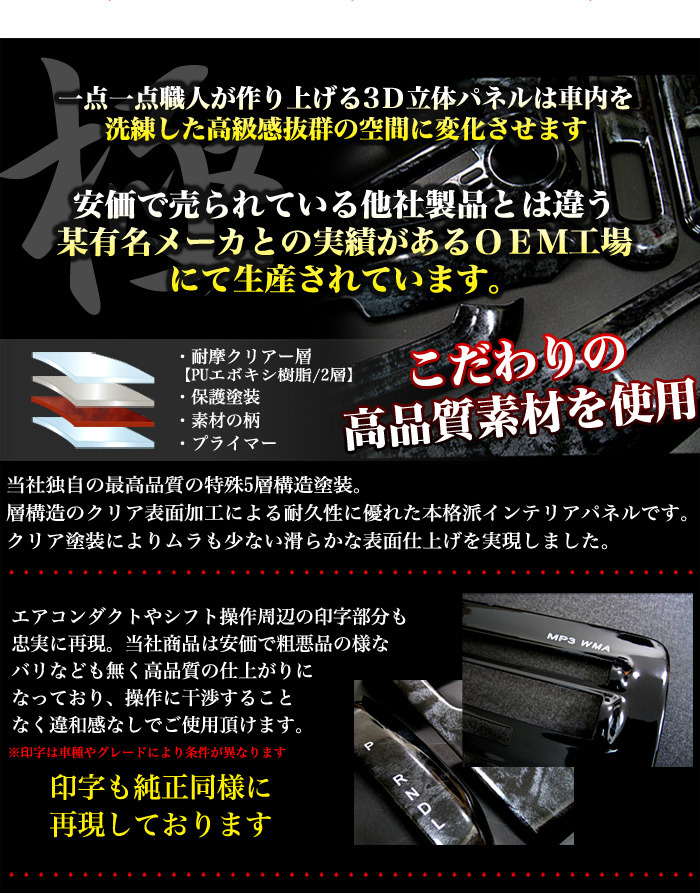 エブリィ ワゴン DA64 インテリアパネル ドレスアップ セット 19P ブラック ゴールド 黒木目金 152 FJ0009