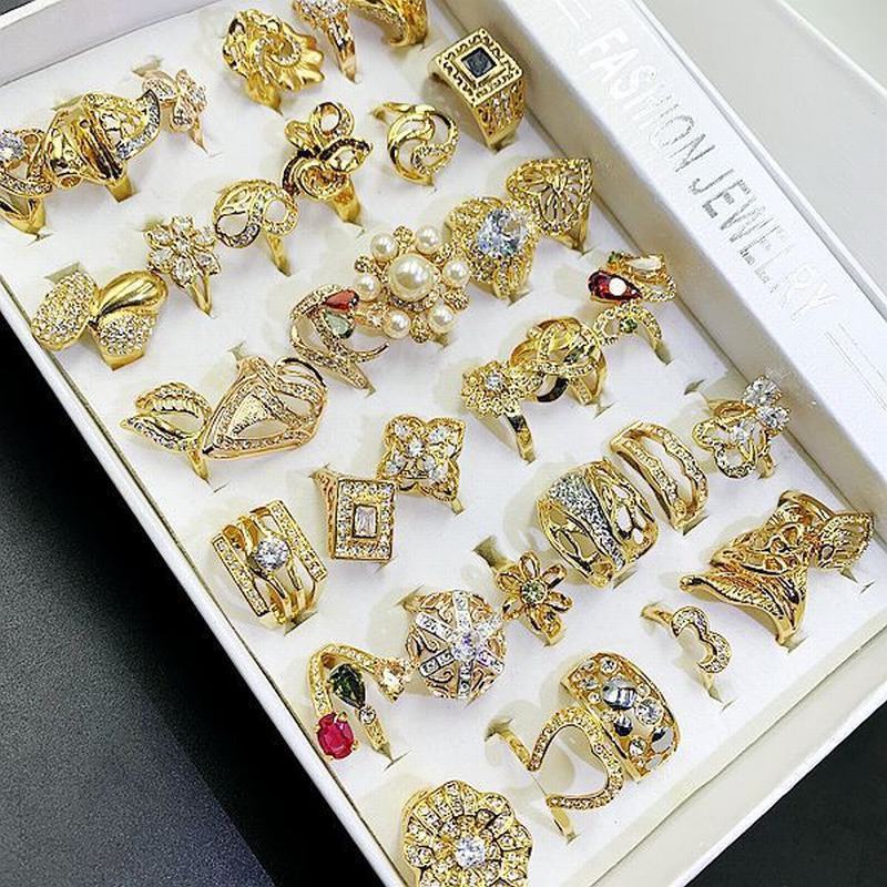 新品084 指輪 セット まとめて レディース アクセサリー 36個 美品 まとめ売り 大量 ジュエリー ステンレス 金 指輪 リング | フリーサイズ デザイン 結婚記念日