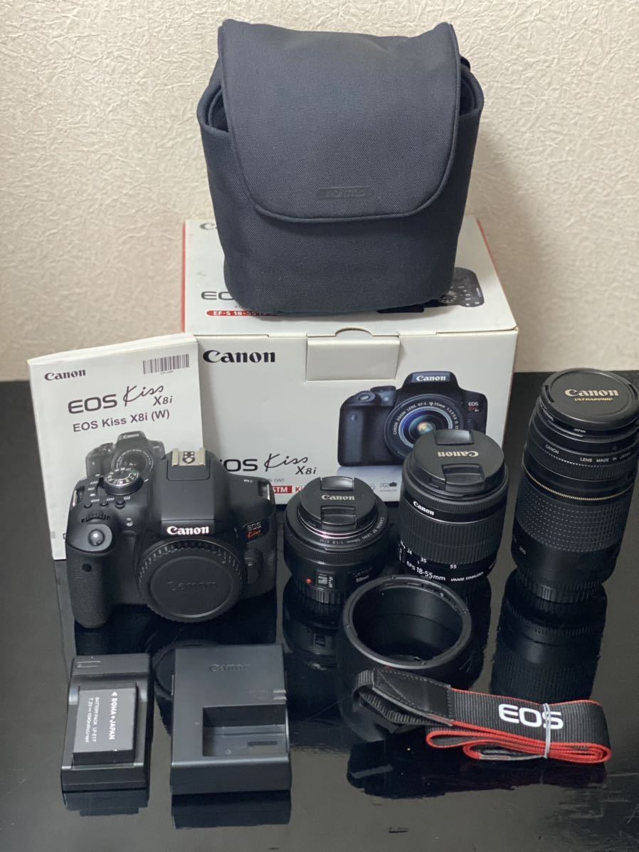 キャノン Canon EOS Kiss X8i お得な トリプルレンズセット 美品 EOS