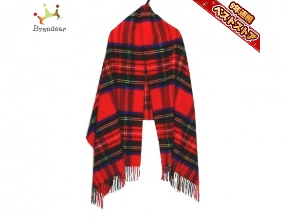 赤 ストール カシミヤ ジョンストンズ johnstons of elgin ストール